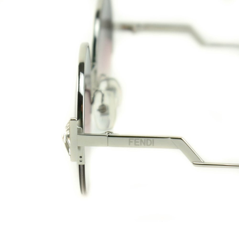 FENDI Silver/Blue Crystals Logo Sunglasses (nn) - Picture 3 of 10